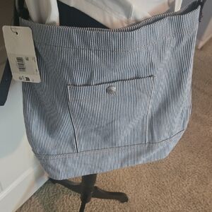 Levi's Blue and White Striped Crossbody Bag